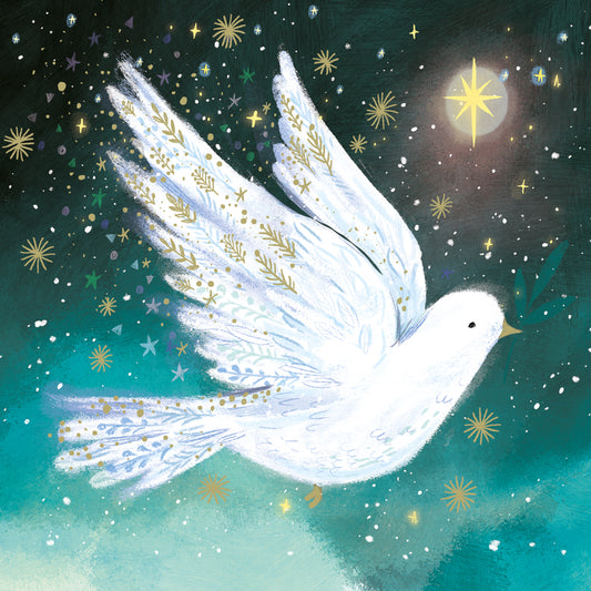 RSPB Small Christmas Cards (10 Cards) - Starry Dove