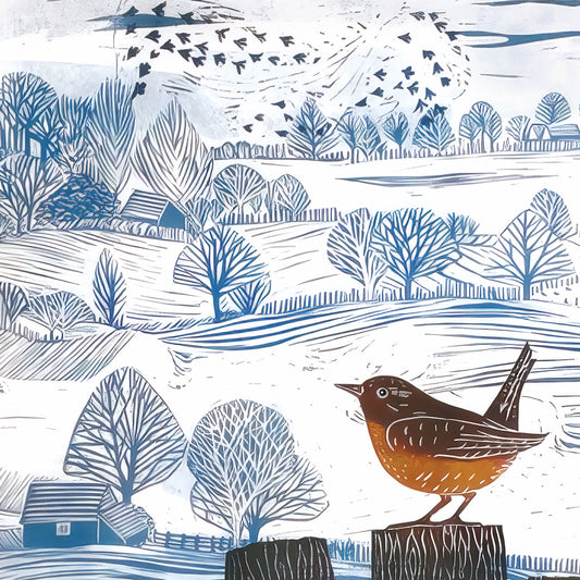 RSPB Small Christmas Cards (10 Cards) - Winter Lookout
