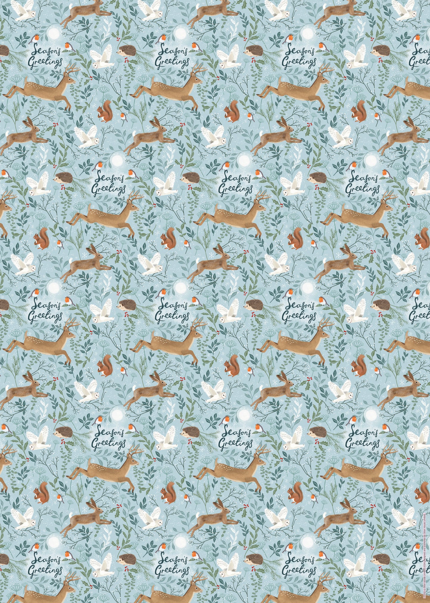 Christmas Wrap & Tags - Wildlife & Foliage (10 Sheets & 10 Tags)