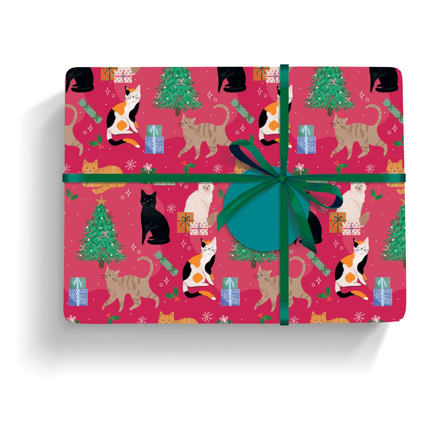 Christmas Wrap & Tags - Kitty Christmas (5 Sheets & 5 Tags)