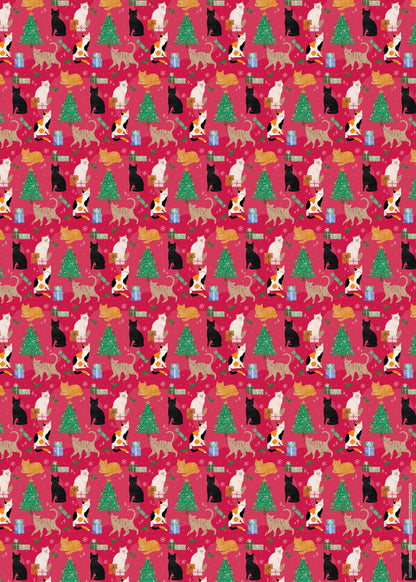 Christmas Wrap & Tags - Kitty Christmas (5 Sheets & 5 Tags)