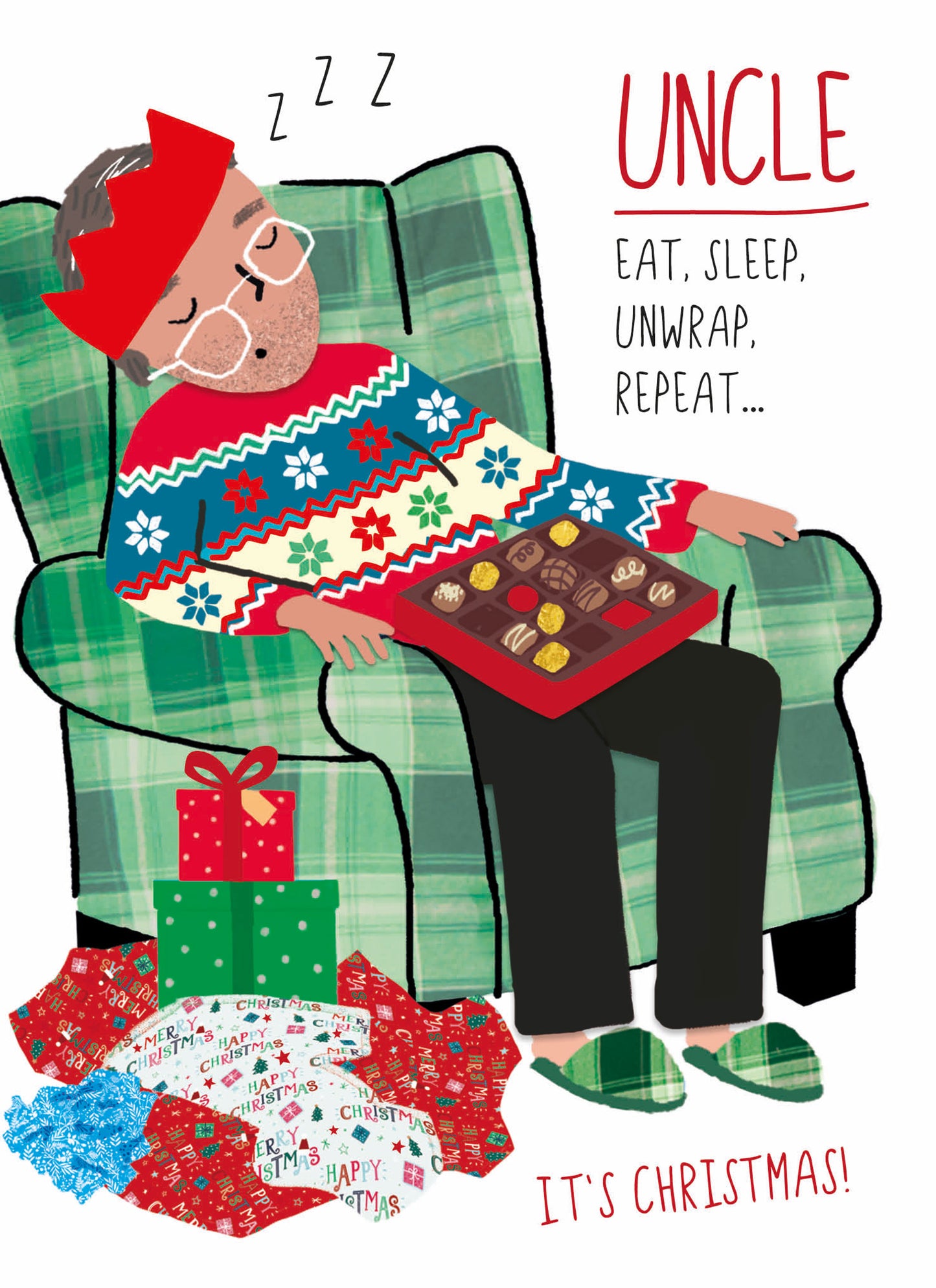 Christmas Card (Single) -  Uncle - Armchair