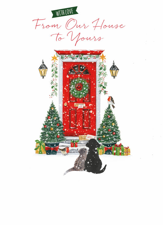 Christmas Card (Single) -  From Our House To Yours - Red Door