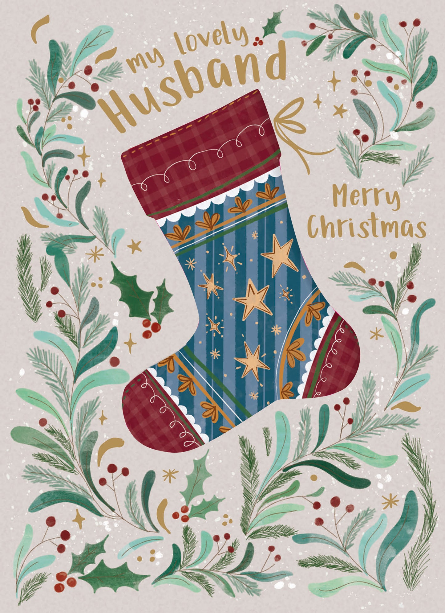 Christmas Card (Single) -  Husband - Stocking