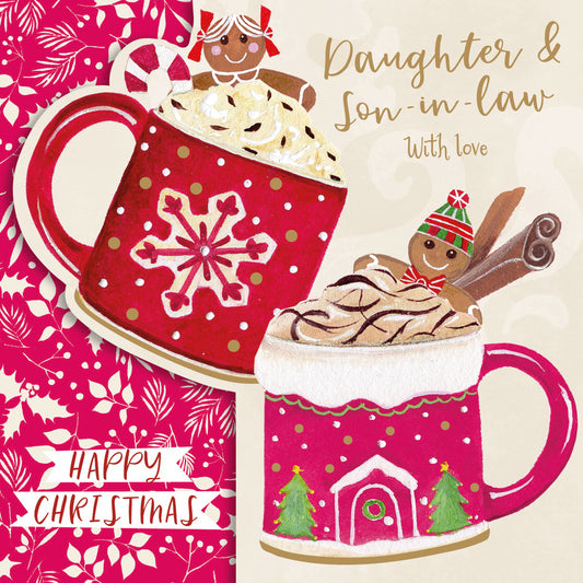 Christmas Card (Single) -  Daughter & Sil - Hot Chocolate Mugs