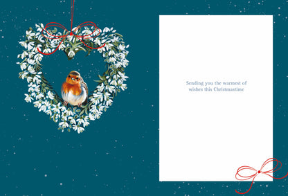 Christmas Card (Single) -  Someone Special - Robin Heart Wreath