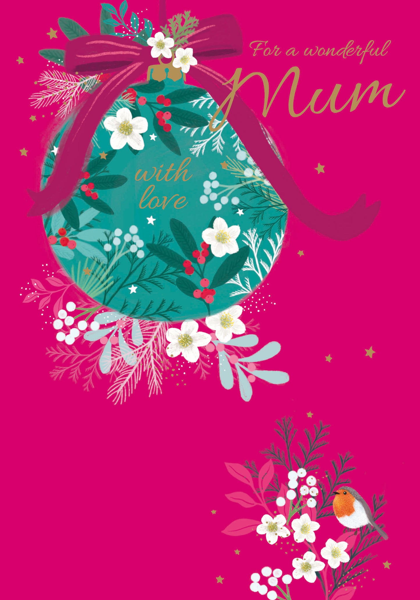 Christmas Card (Single) -  Mum - Bauble