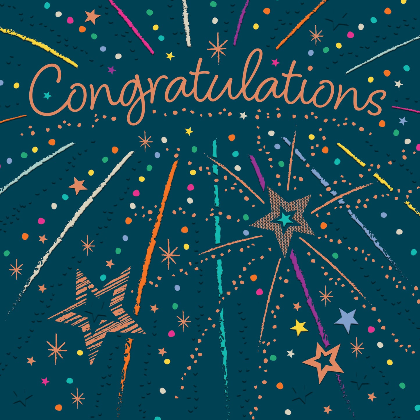 Congratulations Card - Fireworks