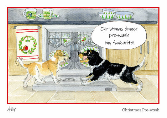 Alison's Animals Christmas Card - Christmas Pre-Wash