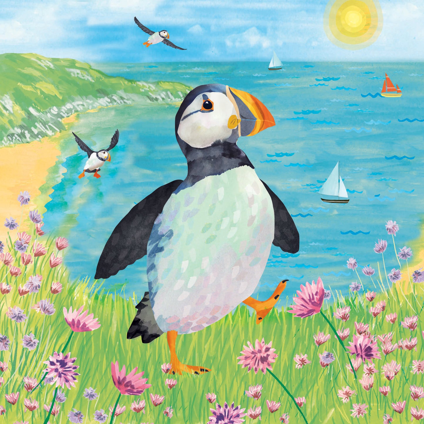 Quayside Gallery Card - Sunny Puffin