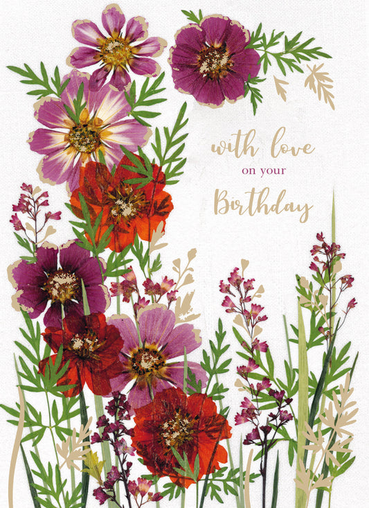 Flower Press Card - Cosmos