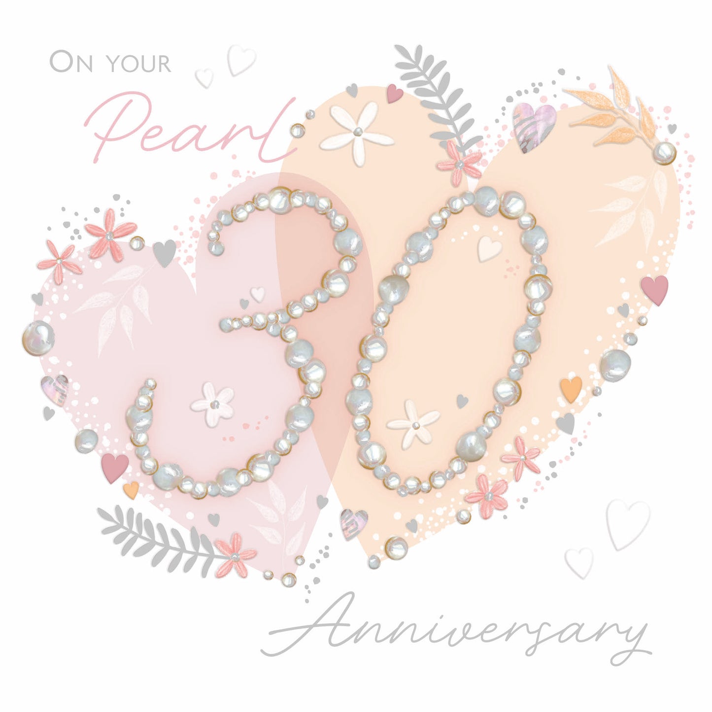 Anniversary Card - 30 Pearl Heart