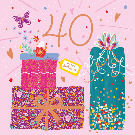 Age To Celebrate Card - 40 - Presents