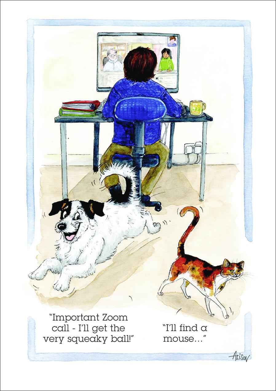 Alison's Animals Card - Important zoom call (Splimple - 150x210mm)