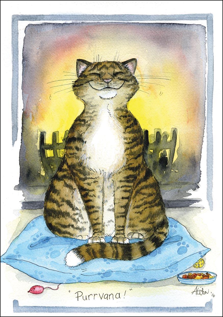 Alison's Animals Card - Purrvana! (Splimple - 150x210mm)