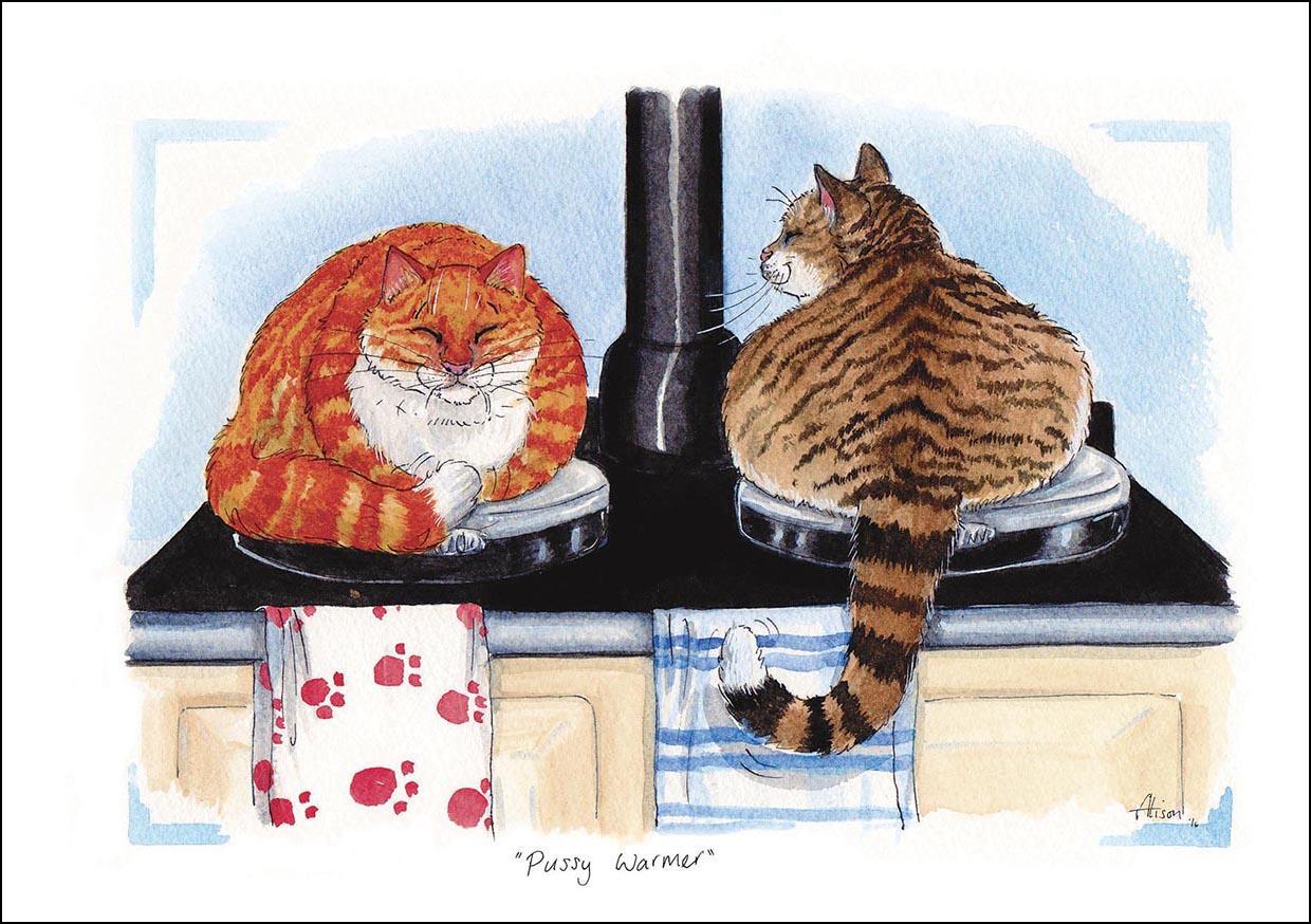 Alison's Animals Card - Pussy warmer (Splimple - 150x210mm)