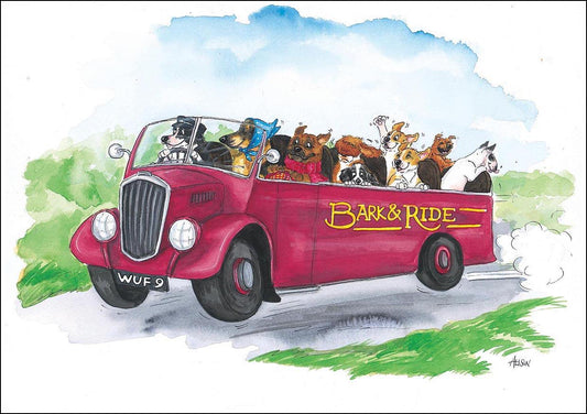Alison's Animals Card - Bark & ride (Splimple - 150x210mm)