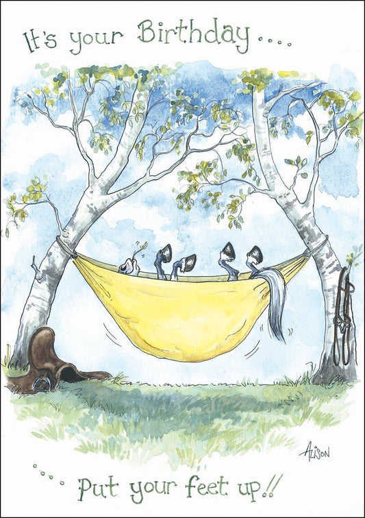 Alison's Animals Card - Put your feet up (Splimple - 150x210mm)