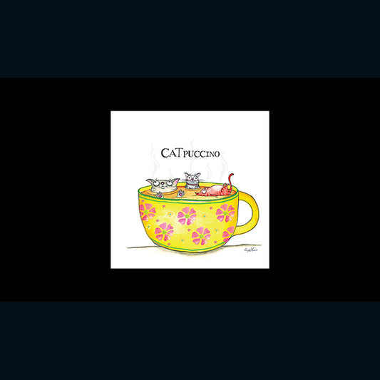 Red and Howling Card - Catpuccino (Splimple)