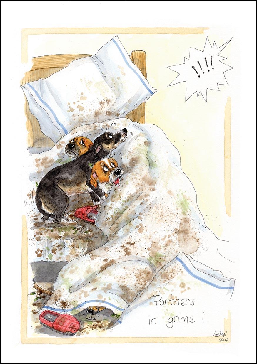 Alison's Animals Card - Partners in grime (Splimple - 150x210mm)