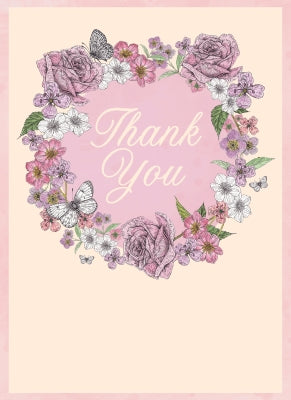 Thank You Card - Floral Circle