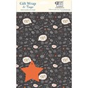 Gift Wrap & Tags - Black Graffiti Pattern (2 Sheets & 2 Tags)