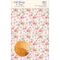 Gift Wrap & Tags - Pink Florals (2 Sheets & 2 Tags)