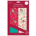 Christmas Wrap & Tags Bumper Pack - Wintery Robins (10 Sheets & 10 Tags)