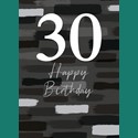 Age To Celebrate Card - 30 - Brushstrokes