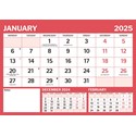 Red & Black Large Boldtype Landscape A4 Calendar 2025