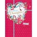 Christmas Card (Single) - Daughter 'Heart Shaped Floral'
