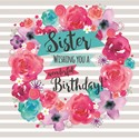 Family Circle Card - Floral Wreath (Sister)