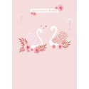 Anniversary Card - Swans On Peach (Open)