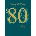 Age To Celebrate Card - 80 - Foliage