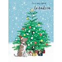 Christmas Card (Single) - Grandson - Dog