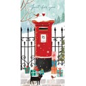 Christmas Card (Single x4) - Money Wallet - Postbox Cat