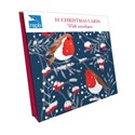 Robin & Berries - RSPB Small Square Christmas 10 Card Pack