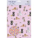 Gift Wrap & Tags - Flower Pups (2 Sheets & 2 Tags)