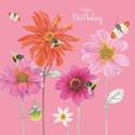Vintage Garden Card - Bees, Butterflies & Flowers