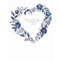 Botanical Blooms Card Collection - Blue Floral Heart