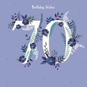 Age to Celebrate Card - 70 - Blue Floral