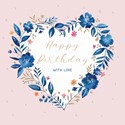 Blue Willow Card Collection - Floral Heart