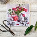 The Garden Studio Card - Cerise Tulips in Black & White Jugs
