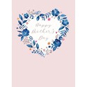 Mother's Day Card - Blue Willow Heart