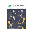 RSPB Beyond The Hedgerow Stationery - A6 Notecard Pack (12 Cards) - Bees Amongst Flowers