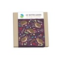 RSPB Beyond The Hedgerow Stationery - Square Notecard Pack (10 Cards) - Hedgehogs Leaves