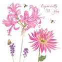 Vintage Garden Card - Jersey Lily & Dahlia