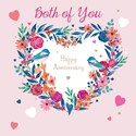 Anniversary Card - Floral Heart (Both of You)