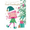 [Pre-Order] Christmas Card (Single) - Great Granddaughter - Elf With Pink Hair