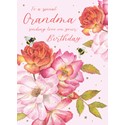 FAMILY CIRCLE CARD - GRANDMA - ROSES & BEES